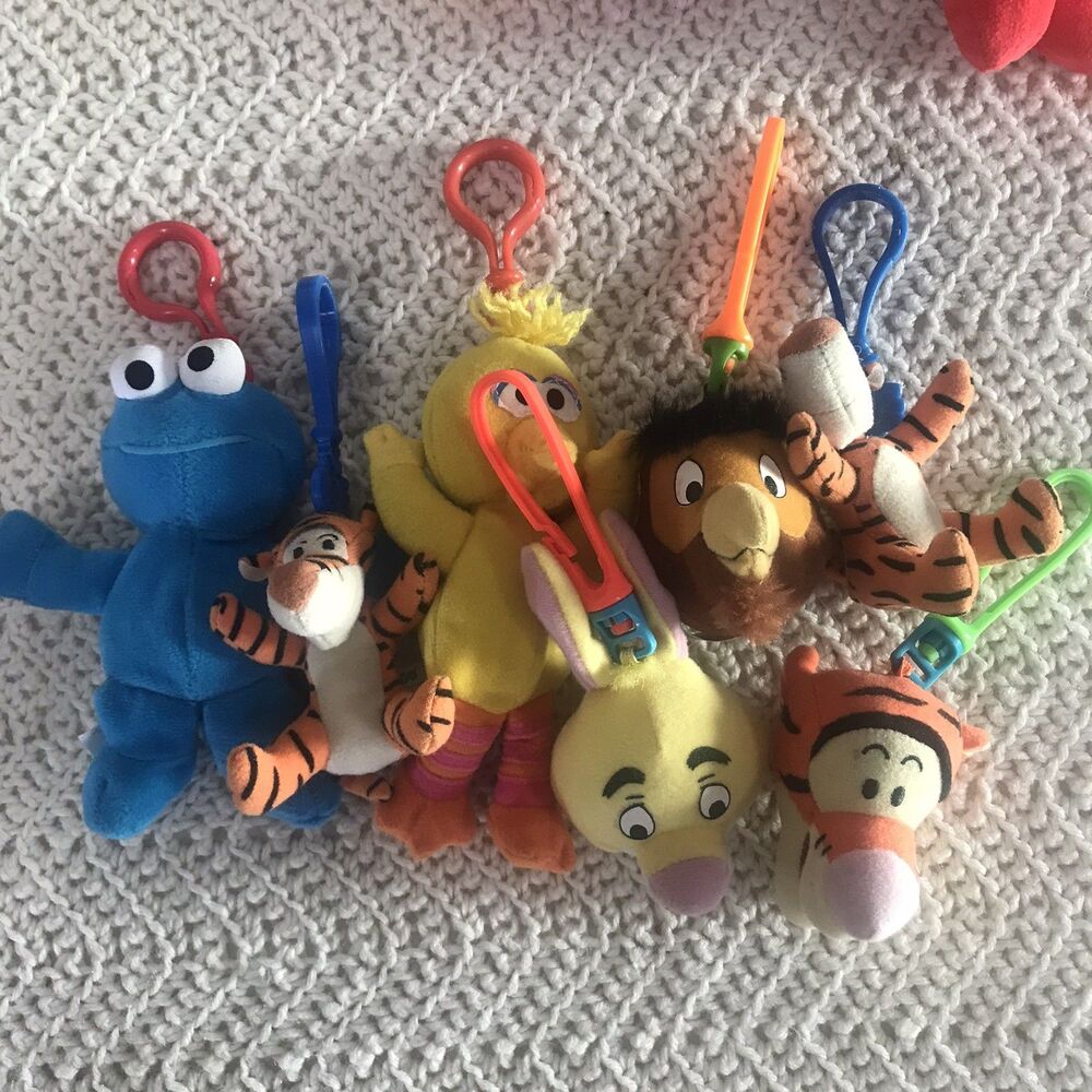 Lot Of 7 Winnie The Pooh Plush Clip The Tigger Movie 2000 McDonalds Happy Meal